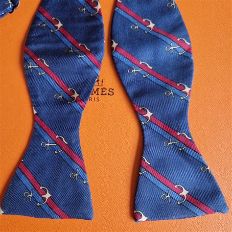 hermes tie red and blue anchor|Hermes bow ties.